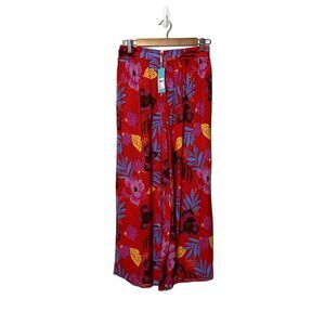 Seafolly On Vacation Chilli Floral Print Pull On Pants Womens Size S New